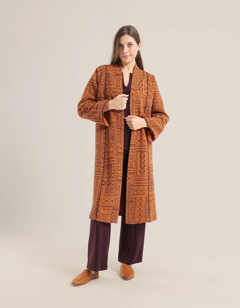 Wide leg pants in faux cashmere